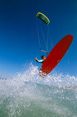 Man kiteboarding, jump