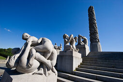 Monolith Plateau, Granit- Skulpturen im Vigeland Park, Frogner Park, Oslo, Norwegen