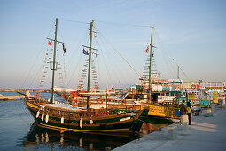 Excursion sailing boats by quay, Kardamena, Kos, Greece