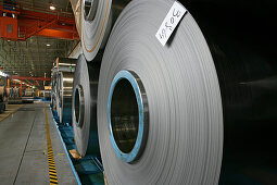 ThyssenKrupp, hall, plant, sheet metal, steelworker, rolled steel, rolling mill