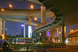 Gaojia motorway,Gaojia, elevated highway system, bridge, im Zentrum von Shanghai, Expressway, puzzle of concrete tracks