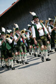 Blasmusik am 1. Mai, Münsing, Bayern, Deutschland