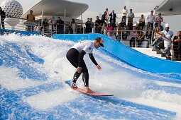 Surfer on FlowRider Waves,Freedom of the Seas Cruise Ship, Royal Caribbean International Cruise Line