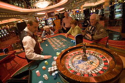Playing Roulette at Casino Royale on Deck 4,Freedom of the Seas Cruise Ship, Royal Caribbean International Cruise Line