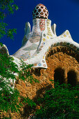 Architekt Antonio Gaudi,Pförtnerhaus,Park Güell,Barcelona,Katalonien,Spanien