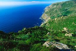 Coastal landscape and sea, Sierra de la Capelada, near Cabo Ortegal, Province La Coruna, Galicia, Spain