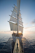 Star Clipper at Sunset, View from the Bowsprit, Caribbean Sea