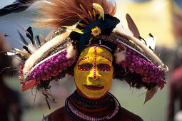 Mann von der Huli Stamm, Port Moresby Cultural Festival, Port Moresby, Papua Neuguinea