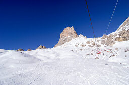 ski lift, gruppo della marmolada, dolomites, italy