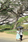 couple with umbrella, galle, sri lanka