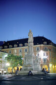 Piazza Walther with fountain, Bolzano, South Tyrol, Italy
