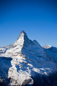 View from Zermatt to the Matterhorn (4478 metres), Zermatt, Valais, Switzerland