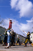 Dance with swords and historical cotumes, Georgiritt and procession in Traunstein, Chiemgau, Upper Bavaria, Bavaria, Germany