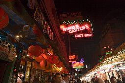Illuminated advertising of a nightclub, Patpong, red light and entertainment district, night shot, Bang Rak district, Bangkok, Thailand