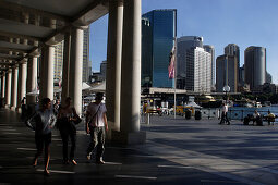 Circular Quay, panorama, skyline of Central business district, CBD, harbour, port, Sydney Cove, state Capital of New South Wales, Sydney, Australia