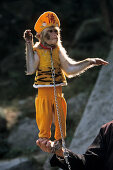 performing monkey, Tai Shan, Shandong province, Taishan, Mount Tai, World Heritage, UNESCO, China, Asia