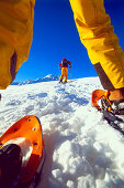 Two People snowshoeing, Serfaus, Tyrol, Austria