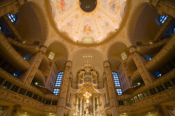 Kuppel, Altar, Frauenkirche, Innen, Dresden, Sachsen, Deutschland