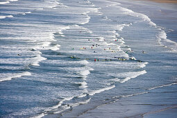 Surfing Rossnowlagh Waves, View from Smuggler's Creek Inn, Rossnowlagh, County Donegal, Ireland