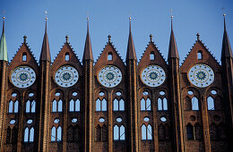 Townhall at the market square, Stralsund, Mecklenburg-Pomerania, Germany, Europe