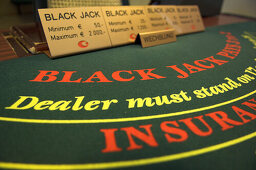 Black Jack table, Casino Salzburg, Austria