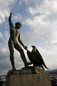 Ganymed statue (of Hermann Hubacher 1952) at Bürkli Square, Lake Zurich, Zurich, Canton Zurich, Switzerland
