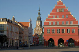 Greifswald, marketplace with townhall, Mecklenburg-Pomerania, Germany, Europe