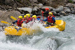 Rafting on River Lütschine, Interlaken, Bernese Oberland (highlands), Canton of Bern, Switzerland