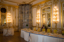 Dining Room in Catherine Palace, Tsarskoye Selo, Pushkin, near St. Petersburg, Russia