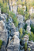 Rock formation, Bastei, Elbe Sandstone Mountains, Saxon Switzerland, Saxony, Germany