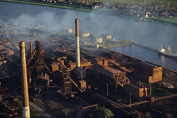 Luftbild Bremen, Hafen, Stahlwerk, Norddeutschland