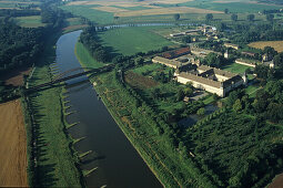Luftbild Schloss Kloster Corvey, Weserbergland, Niedersachsen