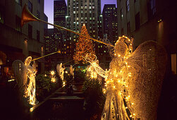 Holiday decoration at Rockefeller Center, 5th Avenue, Manhattan