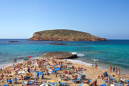 Beach, Cala Comte, lsland Conillera, Ibiza, Balearic Islands, Spain