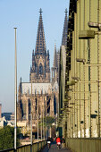 Cologne Cathedral and Hohenzollern Bridge, Cologne, North Rhine-Westphalia, Germany