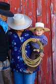 Cowboy-Familie, Wilder Westen, Oregon, USA