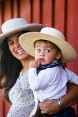 mother and son, wildwest, Oregon, USA