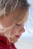 Reflective girl, Sylt island, Schleswig-Holstein, Germany