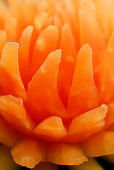 Close up of a papaya carved like a flower, blossom, Hotel Rayavadee, Hat Phra Nang, Krabi, Thailand