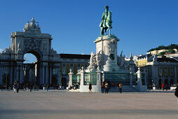 Memorial of D. Jose I, Triumphal Arch, Praca do Comercio, Baixa, Lisbon, Portugal