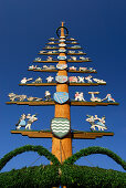 Maibaum, Petting, Waginger See, Chiemgau, Oberbayern, Bayern, Deutschland