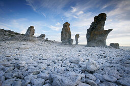 Raukar natural stone towers, Langhammar, Faro, Gotland, Sweden