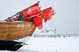 Pier in winter, Ahlbeck, Usedom Island, Mecklenburg-Western Pomerania, Germany