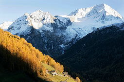 View to Riesenferner range, near Bruneck, Trentino-Alto Adige/Südtirol, Italy