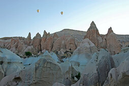 Rock houses, houses carved into the rocks, Mountain landscape, Cappadocia, Turkey, Europe