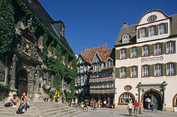 Marktplatz mit Rathaus, Quedlinburg, Sachsen-Anhalt, Deutschland