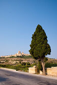 View over a country road at the town of Mdina, Malta, Europe