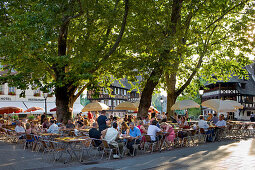 People in a cafe, Petite France, Strasbourg, Alsace, France