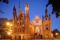 Die Annenkirche und die Kirche des Bernhardinerklosters werden auch Gotisches Ensemble genannt, Litauen, Vilnius