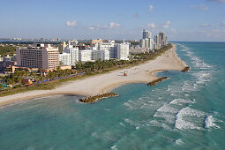 Luftaufnahme von Miami Beach, Florida, Vereinigte Staaten, USA